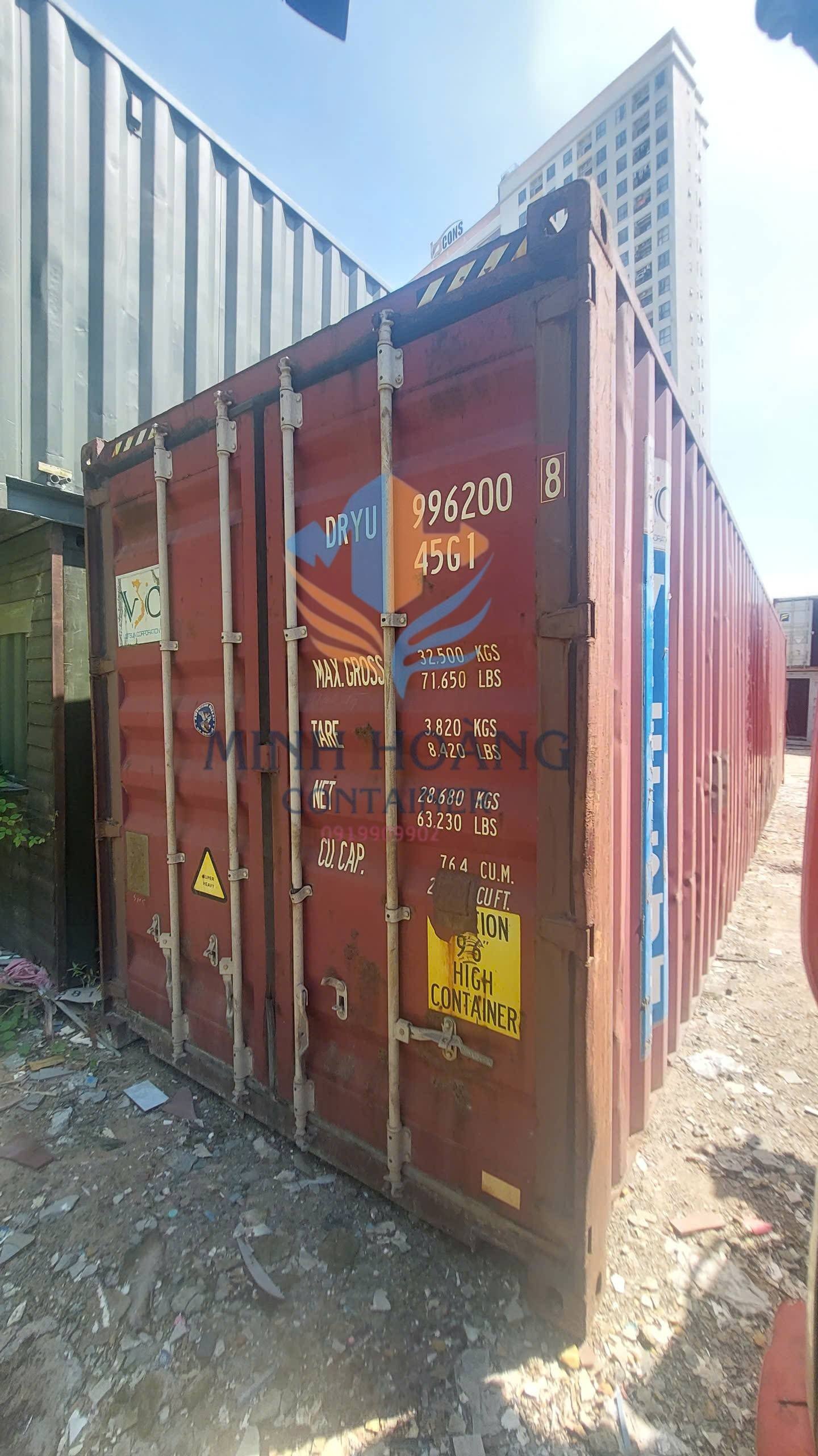 Container Kho 40 Feet Màu Đỏ Cao 2m9
